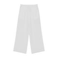 thumbnail image 5 of FRSASU Wide Leg Pants Woman High Waisted Trendy Cropped Barrel Pull On Baggy Elastic Waist Loose Fit Pants with Pockets White, 5 of 9