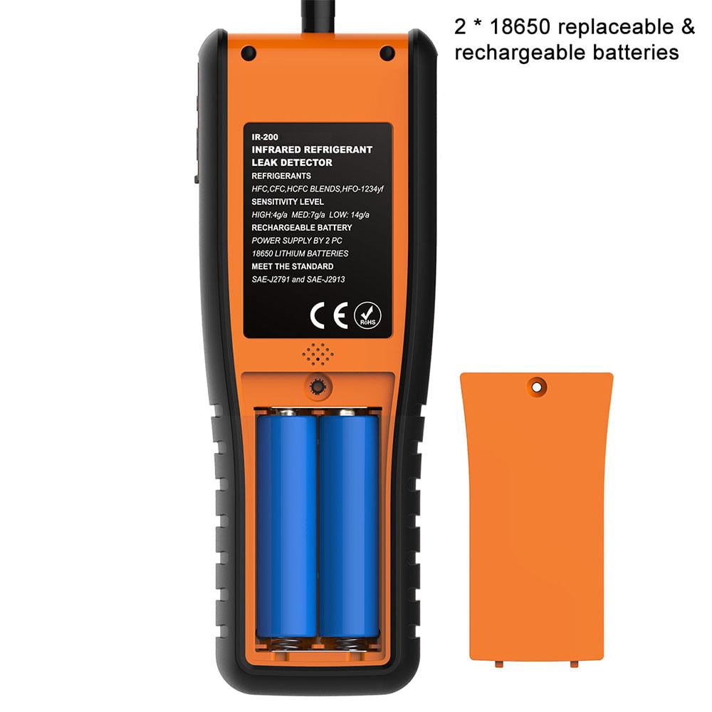 Elitech IR-200 Infrared and Heated Diode Leak Detector for Air Conditioner and Automotive Repair with Refrigerant Hoses Set