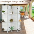 thumbnail image 4 of 4-Panel Room Divider with Shelves，5.6ft Tall Folding Privacy Screen Panels, Room Divider Wall, Divider for Room Separation, Room Divider Shelves，Effectively Block Sight，White, 4 of 6