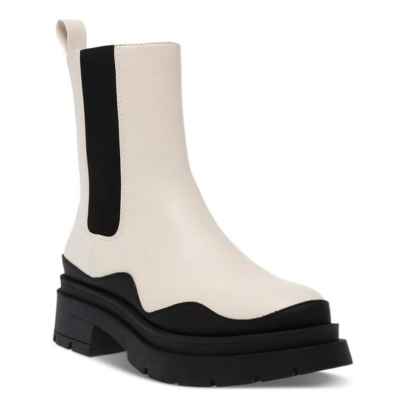 Wild Pair Womens Grayce Lug Sole Leather Booties