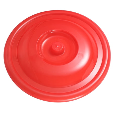 OUNONA Heavy Duty Plastic Trash Can Lid Red Fits Small to Medium Garbage Containers