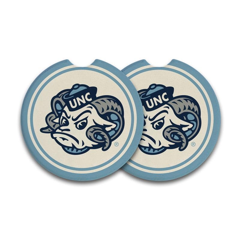 Magnolia Lane University of North Carolina (UNC) Tar Heels Mascot Car Coaster, Set of 2, 2.5-inches Diameter
