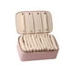 thumbnail image 4 of Estuche de viaje de joyería, regalos de caja de joyeros, anillos de collar, organizador de bolsas de aretes para la boda de cumpleaños hija mujer rosa, 4 of 10