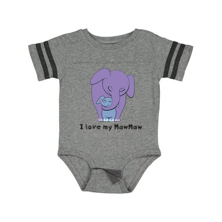 

Inktastic I Love My MawMaw Elephant Purple Blue Gift Baby Boy Bodysuit