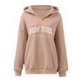 thumbnail image 4 of Halloween Shirts for Women Fall Winter Loose Fit Hooded Long-sleeved Puff Drop Shoulder Hoody Graphic Zip-Up Cotton Hoodies Hoodie(Khaki,M), 4 of 4