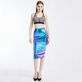 thumbnail image 5 of Fsqjgq Sexy Shiny Leather Skirts for Women High Waisted Slim Straight Pencil Skirt Ruched Sequin Clubwear Party Skirts Denim Skirt M, 5 of 5