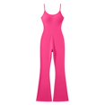 thumbnail image 5 of Shadoumai Flare Jumpsuits for Women Strappy Square Neck Bodycon Full Length Long Pants Romper Sexy One Piece Playsuit, 5 of 5