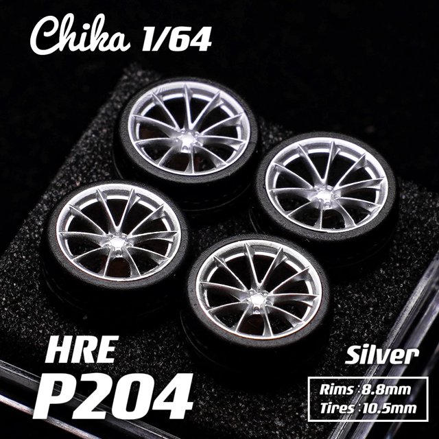 1/64 Wheels Chika HRE P204 10.5mm Conversion Wheel Static Conversion Wheel P204 10.5mm silver