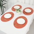 thumbnail image 7 of Unique Bargains Set of 6 Oval Placemats for Dining Table Decor Table Placemats Orange, 7 of 7