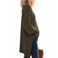 thumbnail image 3 of Women'S Oversized Sweaters Winter Long Sleeve Casual Tops Mock Neck Loose Fit Knit Pullover Dark Green L, 3 of 9