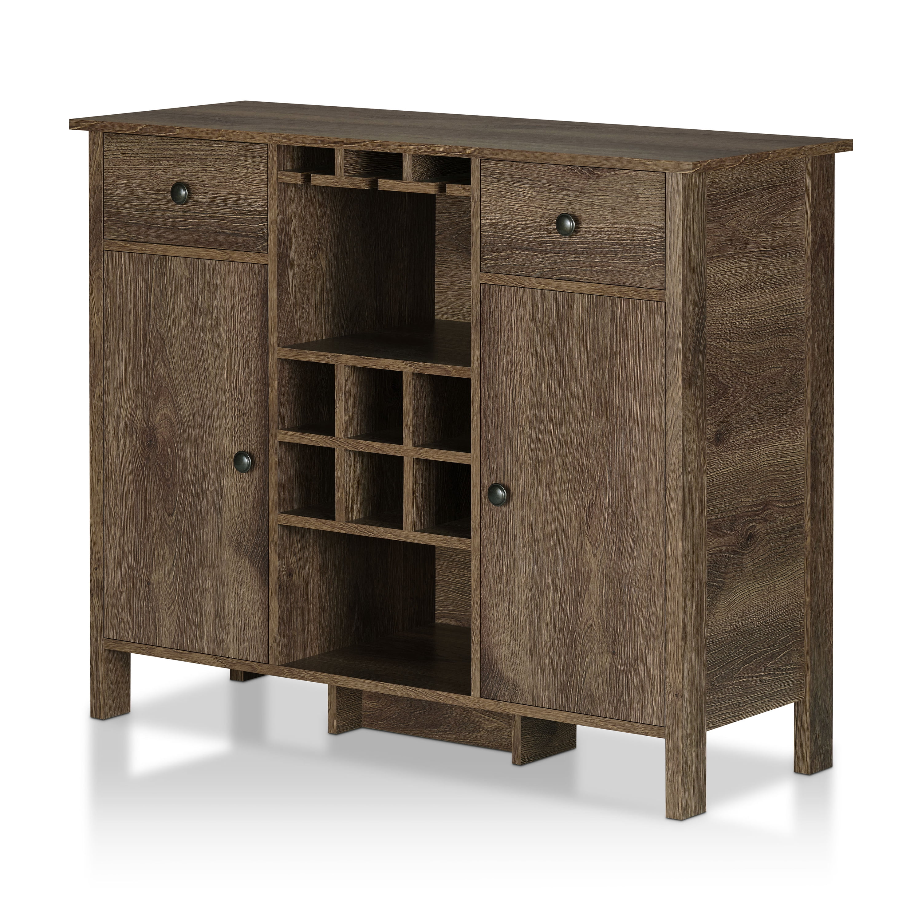 Furniture of America Hana Multi-Storage Buffet Server, Distressed Walnut