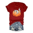 thumbnail image 1 of T-shirt Graphique d'Halloween pour Femmes Manches Courtes Col Rond pour Printemps Été Activités Extérieures et Usage Quotidien, 1 of 2