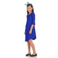 thumbnail image 3 of Honey Vanilla Girls' Fit and Flare Midi Dress with Bell Sleeve and Easy Removable Label Royal Blue Medium 7-8 Years, 3 of 4