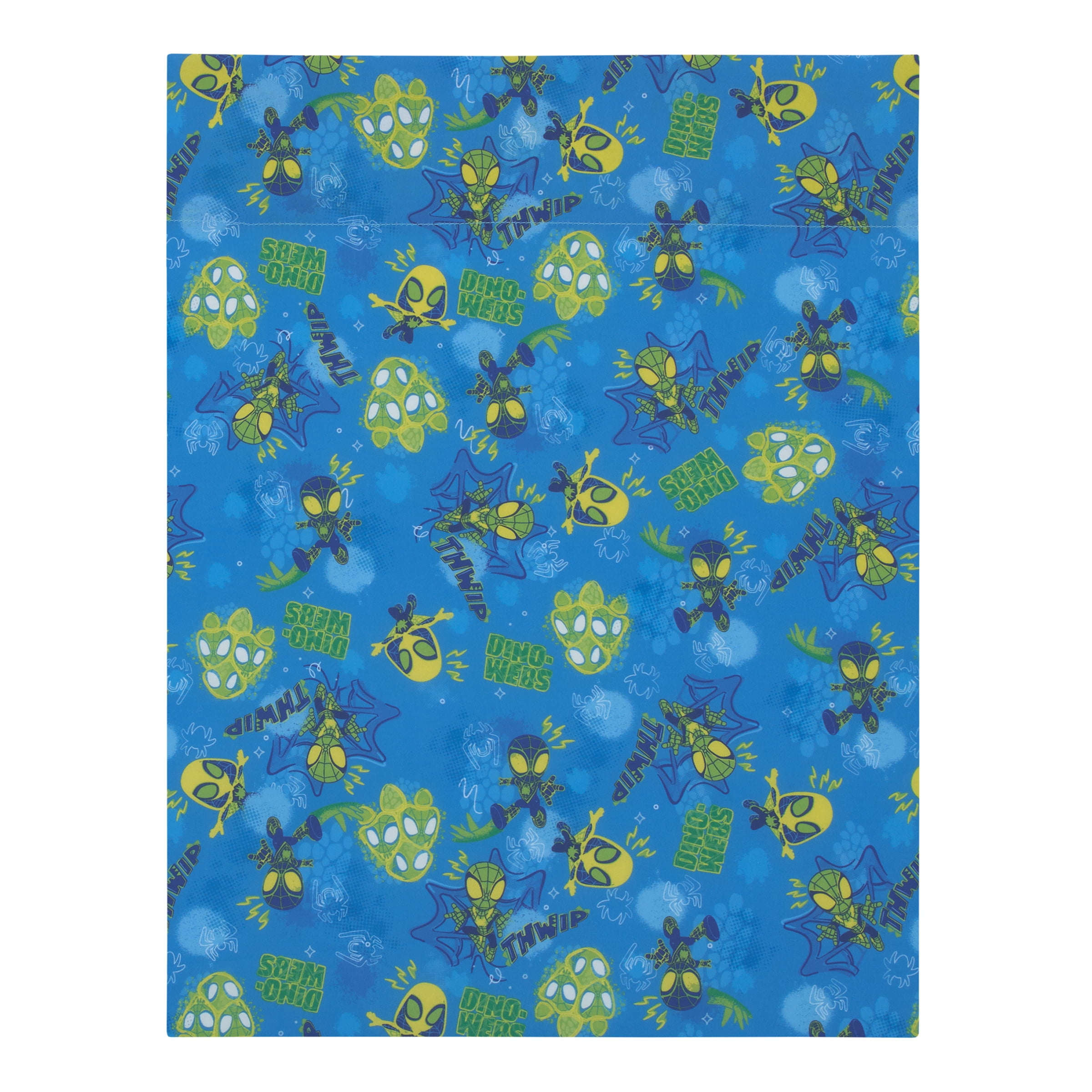 Marvel Spidey Dino Webs 5-Pc Toddler Bed Set - Comforter, Fitted Sheet, Top Sheet, Pillowcase, Blanket, Blue, Toddler Boy