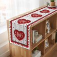 thumbnail image 6 of Table Runners 70 Inches Long Dress Scarves, Valentine's Day Farmhouse Coffee/Dining/Kitchen Table Decor, Holiday Table Runner, Red Love Heart Roses Romantic Wooden 13x70 Inch, 6 of 9