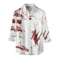 thumbnail image 4 of Men's Casual Halloween Shirt with Unique Handprint Design Festive Long Sleeve Button Down for Eerie Celebrations Customized Style for Halloween Events, 4 of 4