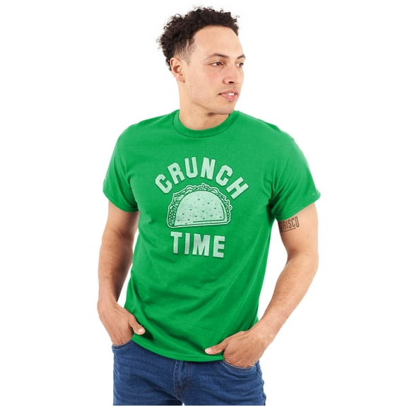 Crunch Time Taco Tuesday Funny Foodie Plus Size Crewneck Graphic Tee Shirt Brisco Brands 2X