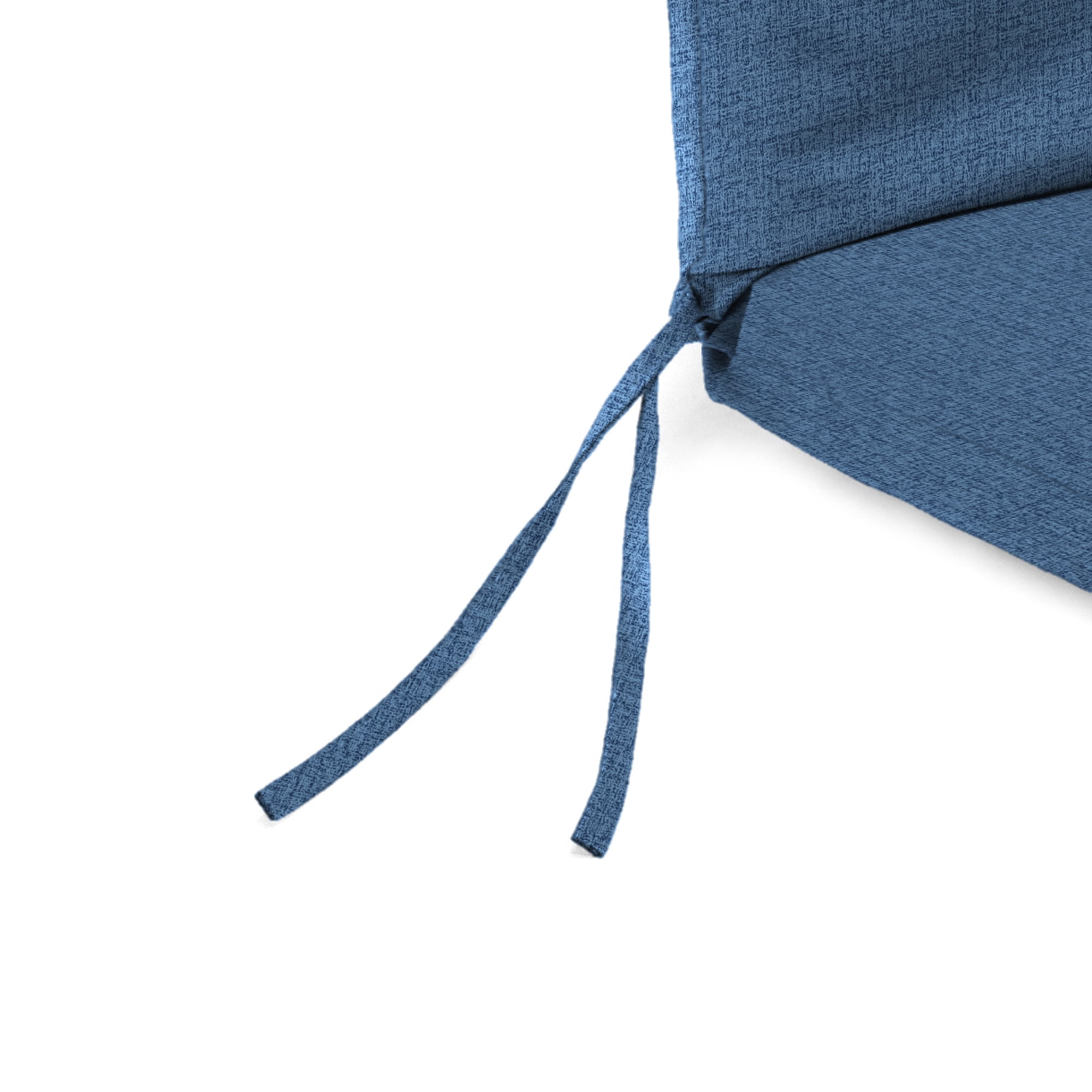 Jordan Manufacturing 44" x 21" McHusk Capri Blue Crosshatch Rectangular Outdoor Chair Cushion with Ties and Hanger Loop