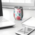 thumbnail image 3 of 12oz Stemless Wine Tumblers Pioneer Flower Vacuum Insulated Stainless Steel Travel Tumbler Cups Mug with Lid and Straw for Champaign,Cocktail,Beer with Cleaning Brush, 3 of 5