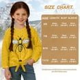 thumbnail image 7 of Xixirimido Bee Honeycomb Yellow Pattern Girls Casual Long Sleeve Shirts Knot Tie-hem Tunic Tops Crewneck Tees Blouses Girls Fashion Clothes, Size 7-8, 7 of 7