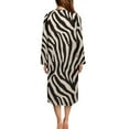 thumbnail image 2 of Xoenoiee Zebra Stripe Print Zipper Robes for Women Long Sleeves Housecoat Soft Nightgowns Sleepwear Comfy House Dresses with Pockets, 3XL, 2 of 7