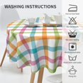 thumbnail image 5 of Spring Plaid Easter Tablecloth Round 60 Inch Pink Blue Green Checked Table Cloth Waterproof Washable Polyester Table Cover for Kitchen Dining Table Picnic Easter Party Decorations, 5 of 6