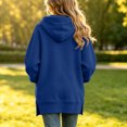 thumbnail image 2 of Jalioing Girls Long Hoodies Oversized Long Sleeve Side Slit Pullover Tops Fashion Solid Hooded Sweatshirt with Pocket, 2 of 7