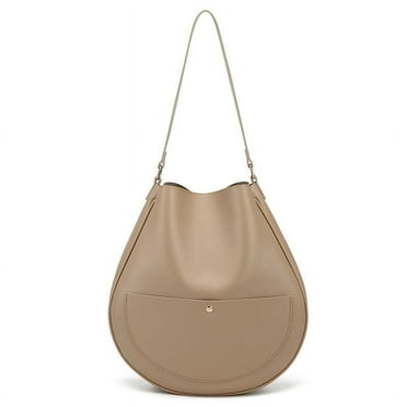 Women's Shoulder Bag Luxury Designer Soft Leather Handbag Neutral Minimalist Style Single Strap Tote Lady Purses Multi-functional Fashion Commuter Bag Large Capacity Grocery Travel Niche Saddle Bag