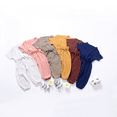 thumbnail image 2 of Boys And Girls Summer And Autumn Basic Solid Color Short-sleeved Cotton And Linen Rope Jumpsuit-sebneei, 2 of 4