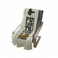 thumbnail image 4 of Fitness Soft Flannel Fleece Throw Blanket, Push Harder Sports Phrase Positive Message Grungy Display with Dumbbell, Cozy Plush for Indoor and Outdoor Use, 50" x 60", Cream Black Yellow, by Ambesonne, 4 of 6