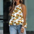 thumbnail image 2 of XMMSWDLA Summer Tank Tops Women Halter Sleeveless Top Shirts Ruffle Cute Smocked Top Trendy Clothing 2024 Yellow Running Tank Tops Women, 2 of 6