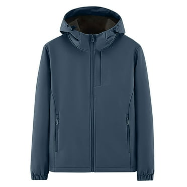 safuny Rain Jacket Women Lightweight Rain Jacket Active Outdoor Hooded Raincoat Packable Windbreaker Jacket Blue L