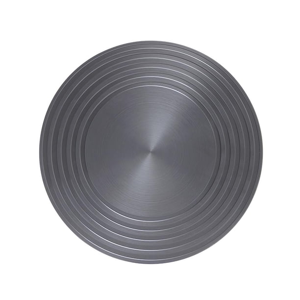 Bewildely Placa de calentamiento de ollas Bandeja de descongelación antideslizante antideslizante de aluminio redonda negra Utensilios de cocina S Bewildely HA024921-01