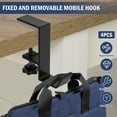 thumbnail image 2 of 4Pcs Desk Clamp On Hook Aluminum Table Hanger Hook Adjustable Under Desk Headphone Holder Nonslip Desk Mount Backpack Hanger Punch Free Desk Hook Clamp for Holding Bag Key Handbag, 2 of 11