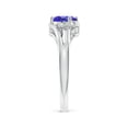 thumbnail image 3 of ANGARA Natural Tanzanite and Diamond Split Shank Ring in 14K White Gold for Women (Size-7x5mm) | December Birthstone, Birthday, Anniversary, Jewelry Gift for Women | Natural Tanzanite Ring, 3 of 9