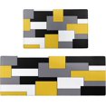 thumbnail image 2 of Yellow Black Grey White Kitchen Rugs and Mats Set of 2 Cushioned Anti Fatigue Kitchen Rugs Set Geometric Non-Skid Washable Kitchen Mats for Kitchen Sink Laundry (Yellow Grey, 17.5"x29.5"+17.5"x47"), 2 of 6