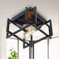 thumbnail image 1 of YANSUN 2-light Flush Mount Ceiling Light Fixture with Black Shade,Cage Ceiling Light,Staggered-Lines Design For Bedroom Livingroom, 1 of 6