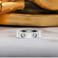 thumbnail image 2 of JeenMata Classic Fashion Band – Flush Bezel Everyday Ring – Anniversary and Meaningful Gift for Women in White Gold Plating, 2 of 5