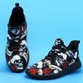 thumbnail image 4 of Men's Skull & Rose Graphic Sneakers – Lightweight Breathable Casual Running Shoes, Flexible Lace-Up Athletic Footwear for Outdoor Walking and Everyday Wear, 4 of 9