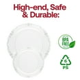 thumbnail image 4 of Smarty 7.5" Clear Silver Vintage Round Disposable Plastic Salad Plates 120ct, 4 of 7