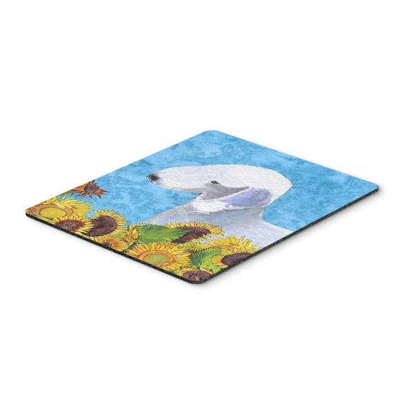 "Bedlington Terrier in Summer Flowers Mouse Pad Hot Pad or Trivet"