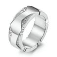 thumbnail image 2 of 8.7mm Gold/Silver Rhinestone Band Men's Stainless Steel Polished Ring Size 7-12, 2 of 7