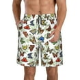 thumbnail image 2 of Uemuo Multicolored Butterflies Pattern Men's Swim Trunks Hawaiian Beach Bathing Suit Swimsuits Beach Quick-Dry Shorts with Pockets-Small, 2 of 9