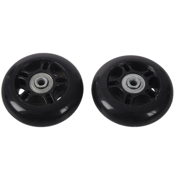 Juego de 2 maletas de equipaje de 64x18mm/ruedas de repuesto para exteriores en línea, color negro