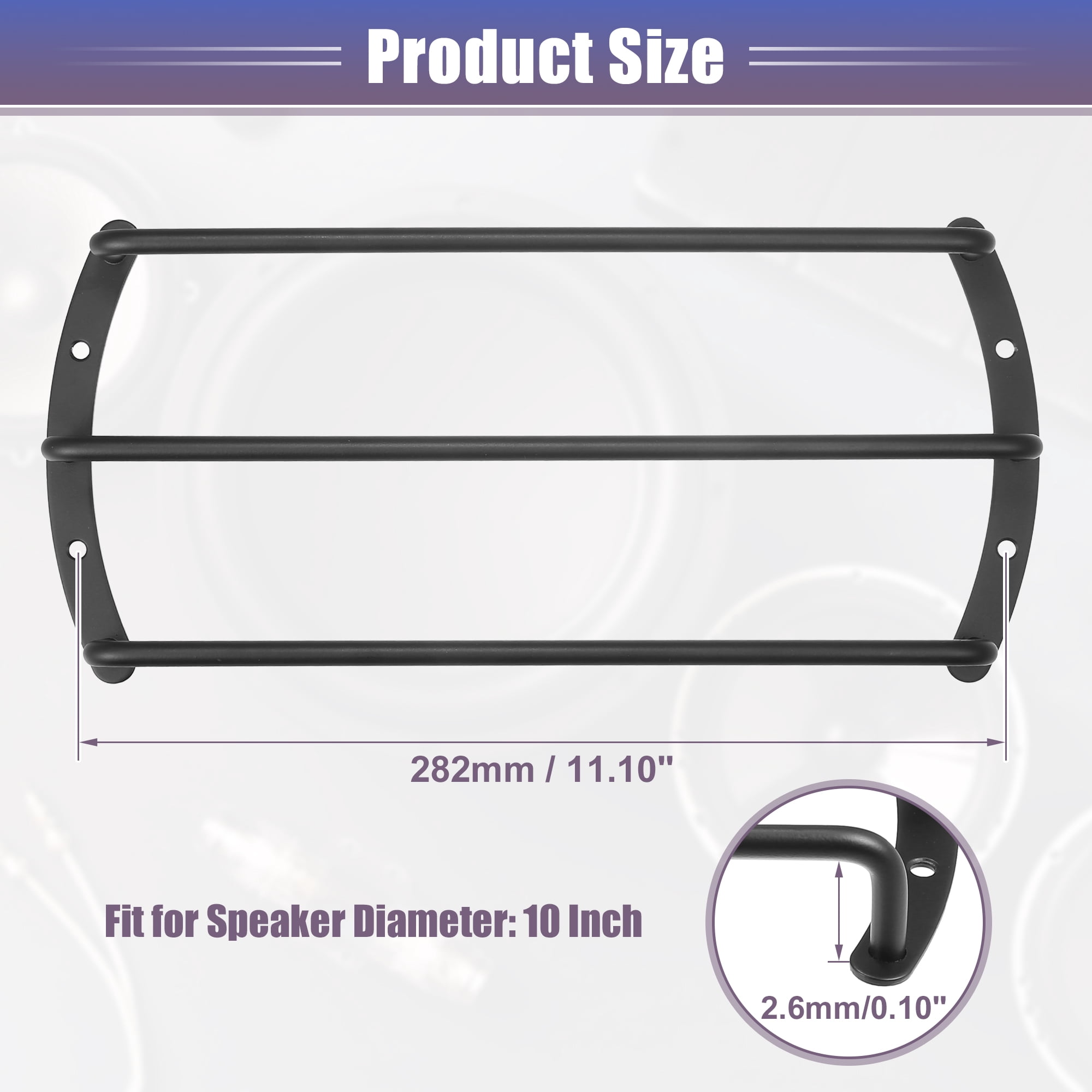 Unique Bargains Universal Black Iron Speaker Grill Bar Audio Speaker Subwoofer Cover 10"