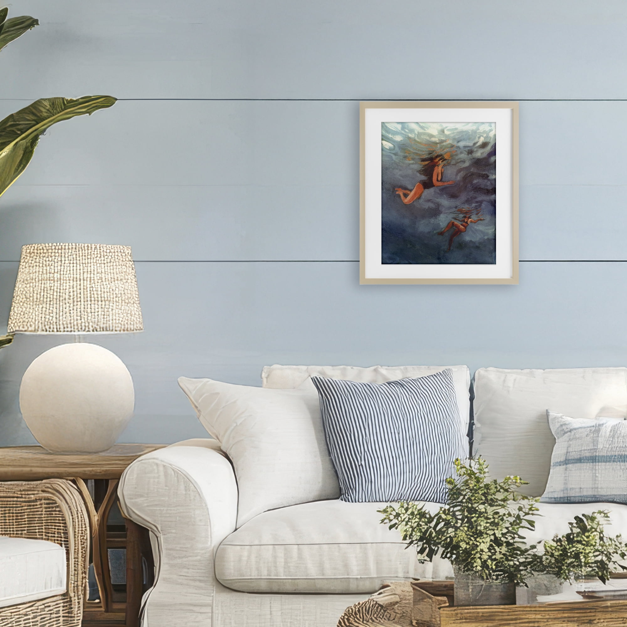 Stupell Industries Underwater Summer's Dance Birch Framed Print Under Glass, design by Victoria Barnes
