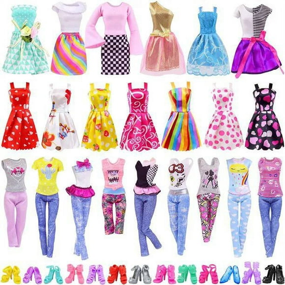 ZITA ELEMENT Doll Clothes 11.5 inch Girl Dolls Fashion Sets Clothes and Girl Doll Accessories Skirts 10 Mini Dresses 10 Shoes Fashion Casual Outfits  30 PCS