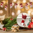 thumbnail image 2 of Christmas Stockings, 18 Inches Burlap Buffalo Plaid Stockings with Sweden Gnomes Family Christmas Stocking for Xmas Home Decor, Christmas Decorations, 2 of 6