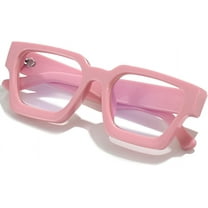 Square Thick Frame Glasses for Women Men Fashion Blue Light Glasses Trendy Chic Computer Eyeglasses (Pink)