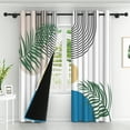 thumbnail image 2 of Lfeey Blackout Curtains, Grommet Top Room Darkening for Living Room, Geometric Lines, 52x63 inch, Set of 2, 2 of 6